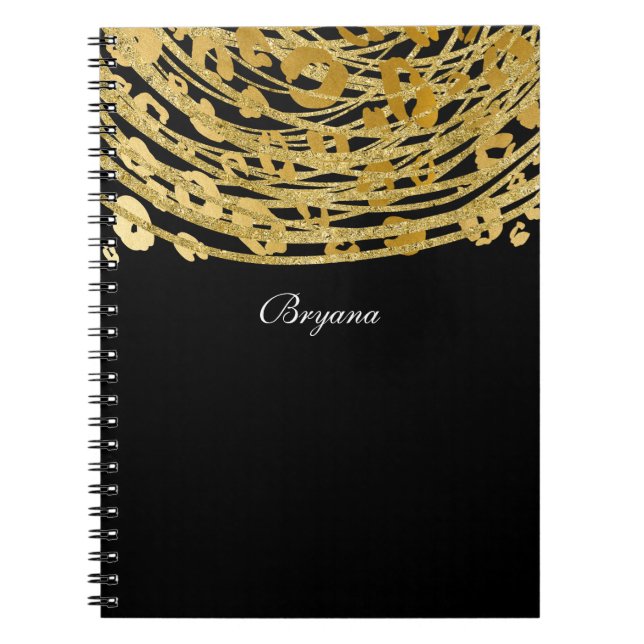 Carnet Impression guépard Golden Glam Impression d'animal (Devant)