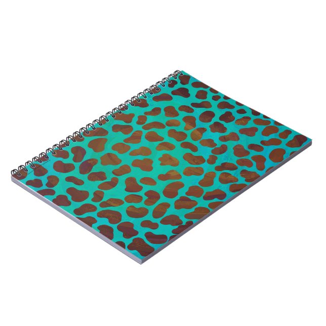 Carnet Impression marron et sarcelle Dalmatien (Côté gauche)