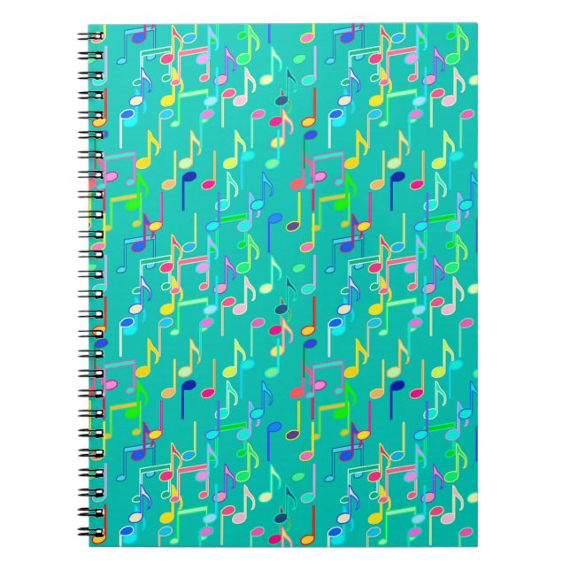Carnet Impression musicale - turquoise, multi (Devant)