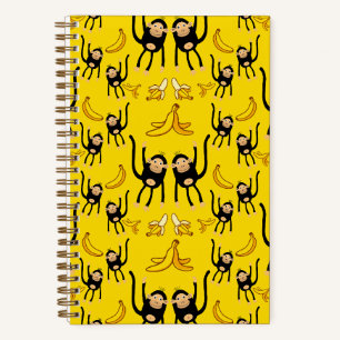 Carnet Impression singe mignon et banane