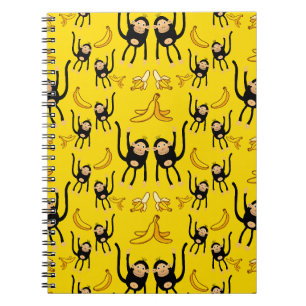 Carnet Impression singe mignon et banane