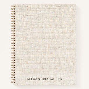 Carnet Impression sur toile minimale avec monogramme faux