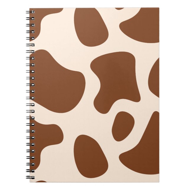 Carnet Impression vache rose et marron (Devant)