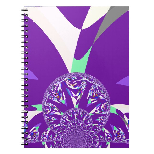 Carnet Imprimante d'art bleu rétro Cyan Kaleidoscope (Devant)