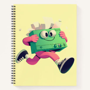 Carnet Imprimante en marche avec papiers volants – Humour