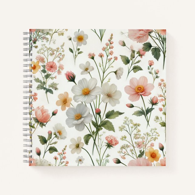 carnet imprimé à fleurs (Devant)