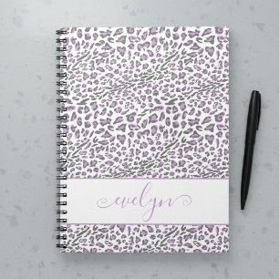 Carnet Imprimé animalier léopard Crème Lilas Gris Personn