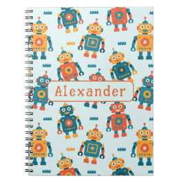 Carnet Imprimé de robot personnalisable mignon
