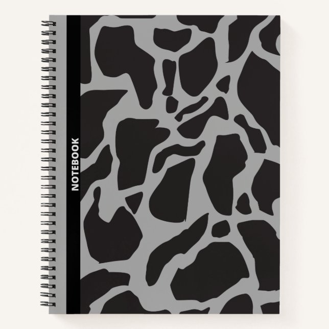 CARNET IMPRIMER GIRAFFE NOIR (Devant)