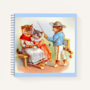 Carnet Imprimerie de famille de chats victoriens habillés