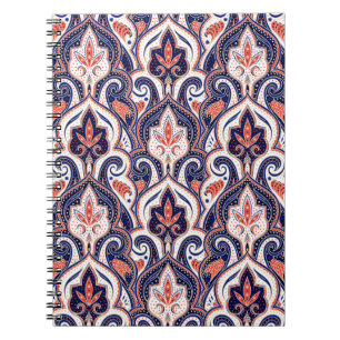 Carnet Indian Paisley : Médaillon Floral Sans Seamless.
