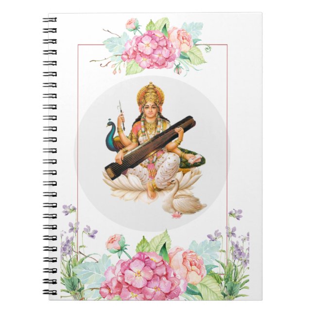 Carnet indou de journal de Saraswati de déesse (Devant)