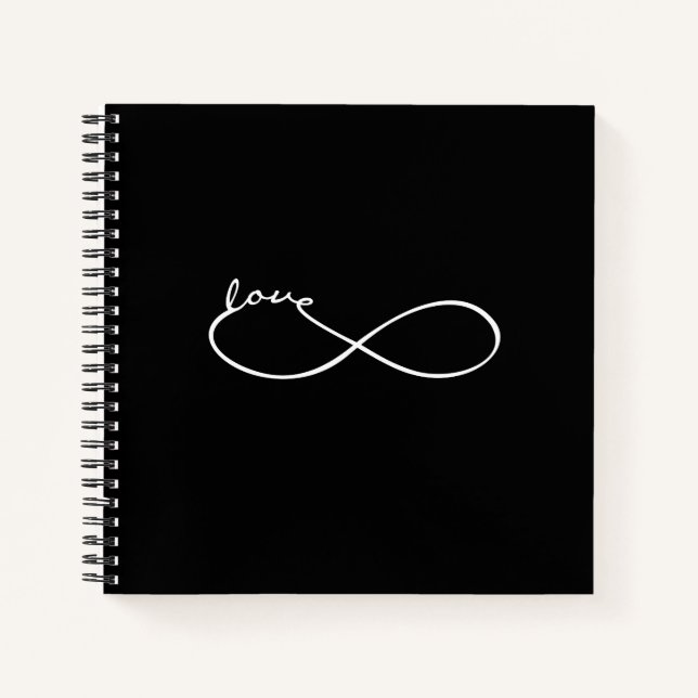 Carnet Infinity - Lemniscate AMOUR - blanc (Devant)