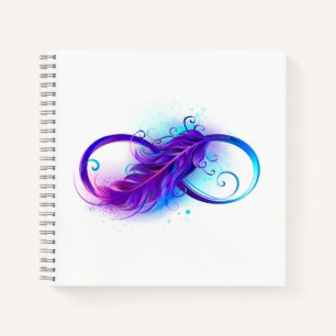 Carnet Infinity with purple feather