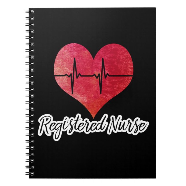 Carnet Infirmier autorisé -- Coeur rouge d'aquarelle (Devant)