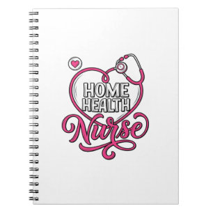 Carnet Infirmière à domicile Stéthoscope Rose Design de C