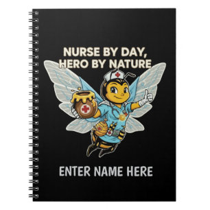 Carnet Infirmière abeille héros rétro dessin animé médica