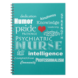 Carnet Infirmière-Attributs psychiatriques/bleu d'Aqua