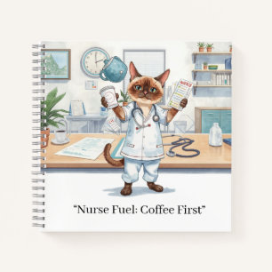 Carnet Infirmière avec café et votre propre TEXTE