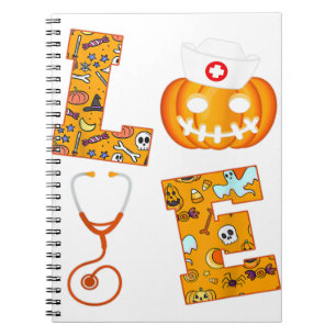 Carnet Infirmière d'Halloween mignonne amour Infirmière d
