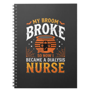 Carnet Infirmière en dialyse Halloween Balai Cassé Design