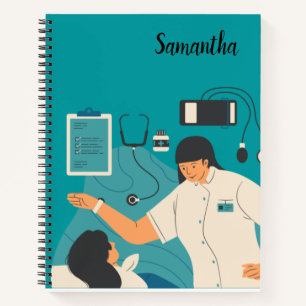 Carnet Infirmière soins infirmiers thème Spirale Notebo