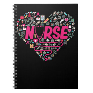 Carnet Infirmière Stethoscope Éléments Médicales Coeur
