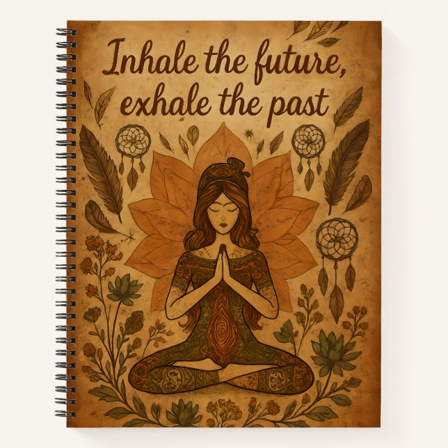 Carnet Inhale the Future, Exhale the Past – Boho Notebook (Devant)