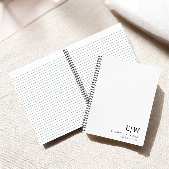 Carnet Initiale de monogramme blanc professionnel d'entre (Créateur téléchargé)