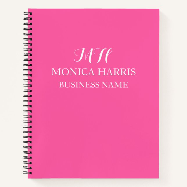 Carnet Initiale de monogramme rose professionnelle pour l (Devant)
