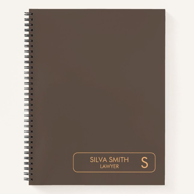 Carnet Initiale de monogramme tendance moderne profession (Devant)