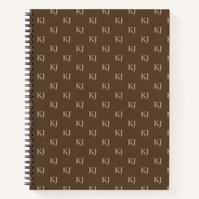 Carnet Initiales Brown et beige Motif (Devant)