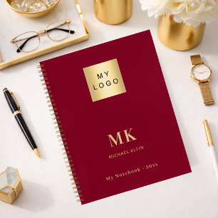 Carnet initiales de monogramme en or de Bourgogne pour le