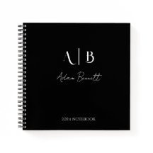 Initiales de monogramme personnalisé moderne noir