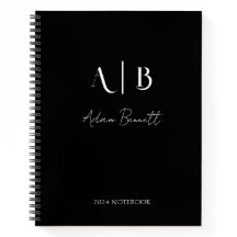Initiales de monogramme personnalisé moderne noir