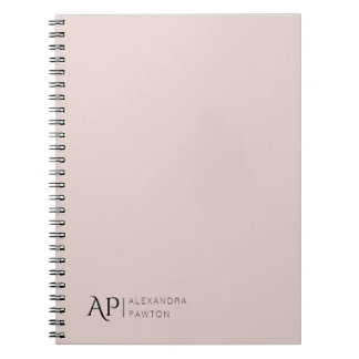 Carnet Initiales personnalisées Rose clair personnel