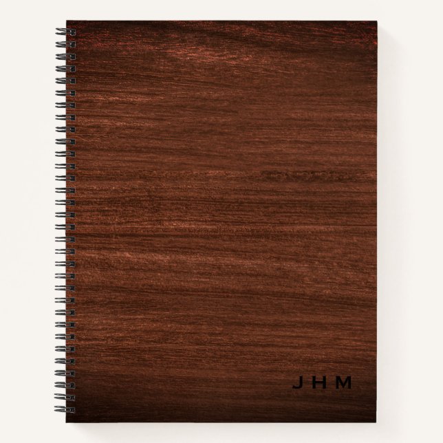 Carnet Initiales pour monogrammes à grains de bois profes (Devant)