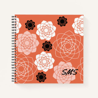 Carnet Initiales Symétrie Succulente Terracota Notebook