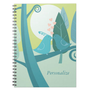 Carnet Inséparables bleus dans l'arbre
