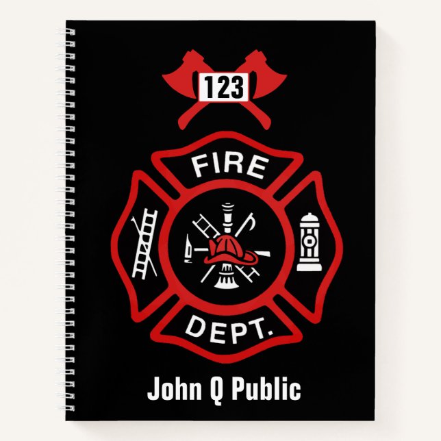 Carnet Insigne du service d'incendie rouge (Devant)