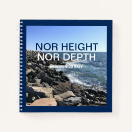 Carnet Inspirationnelle Bible Verse Waves of the Sea Blue