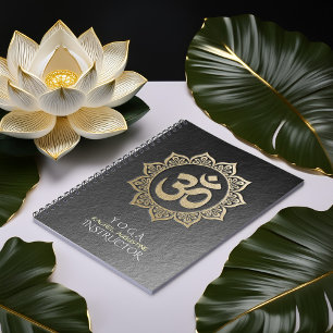 Carnet Instructeur de méditation YOGA Black & Gold OM Man