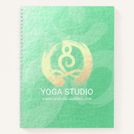 Carnet Instructeur de Yoga Méditation d'or vert Pose ZEN