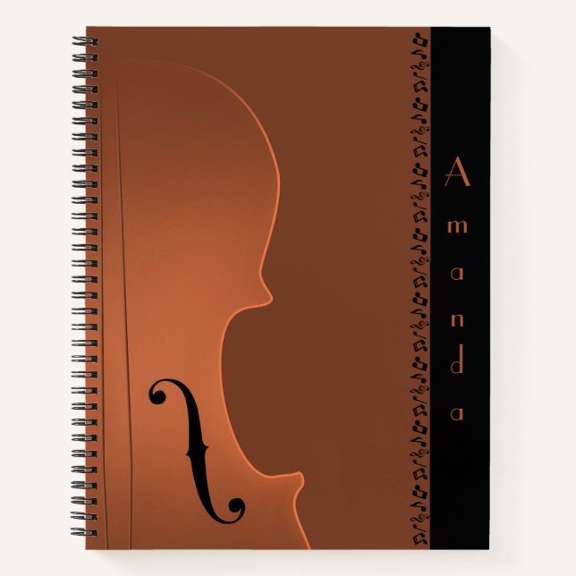 Carnet Instrument de musique violon (grand) Spirale (Devant)