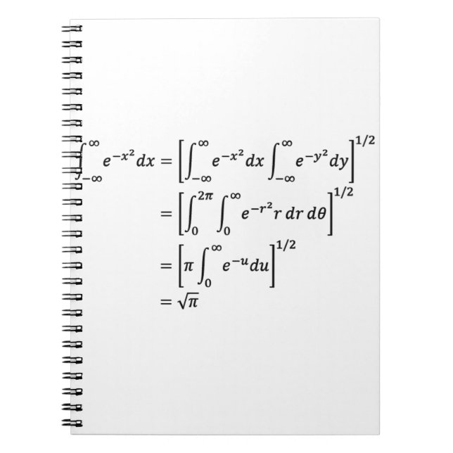 Carnet intégrale gaussienne, mathématiques et science (Devant)
