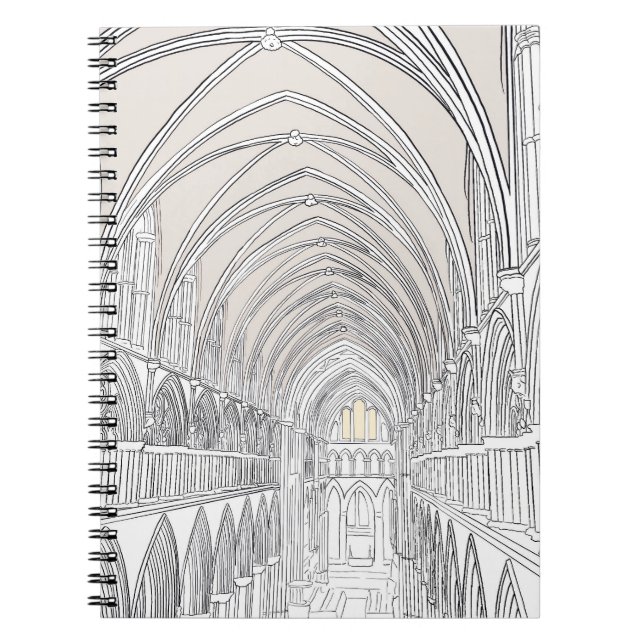 Carnet Intérieur de la cathédrale de Salisbury | Plan lig (Devant)