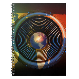 Carnet Interlocuteur de musique sur une carte du monde