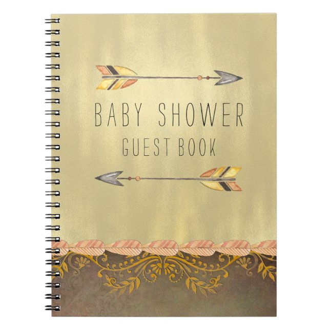 Carnet Invité du Baby shower de la flèche tribale (Devant)