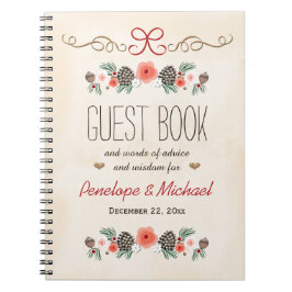 Carnet Invité givré Boook de mariage de Noël de cône de