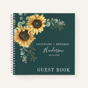 Carnet Invité Mariage de tournesol floral